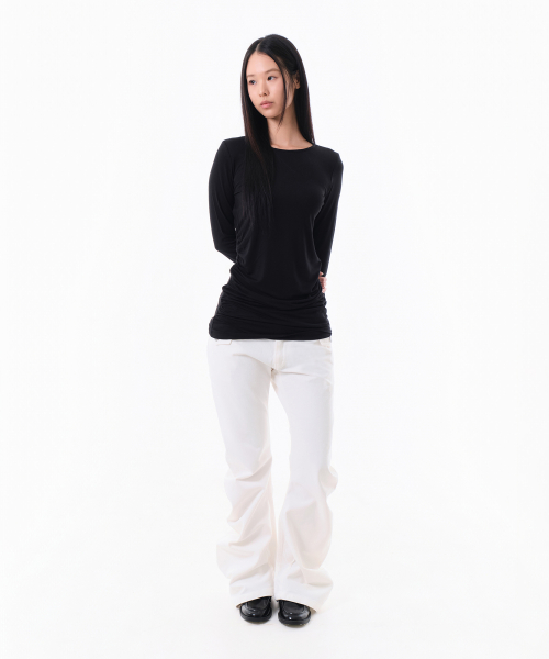 WASHED BANANA COTTON PANTS (WHITE)