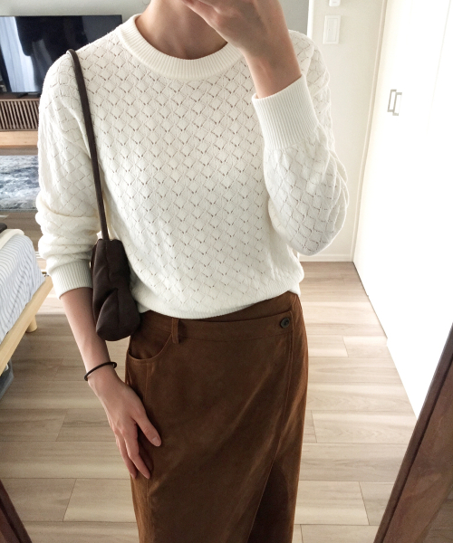 Diamond Knit Pullover RMKAG4TRT1