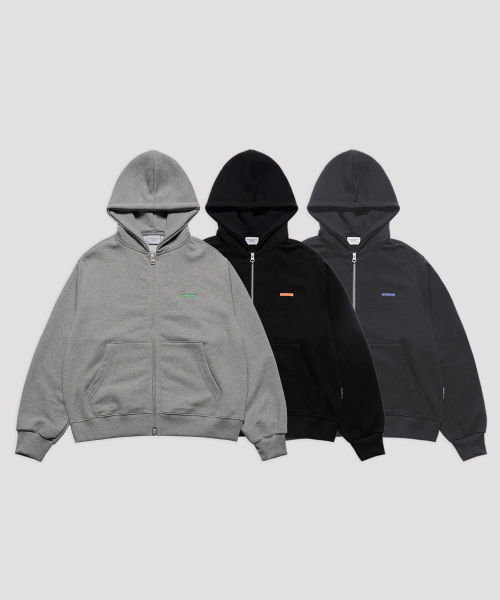 SMALL LOGO EMBROIDERY HOODIE ZIP UP