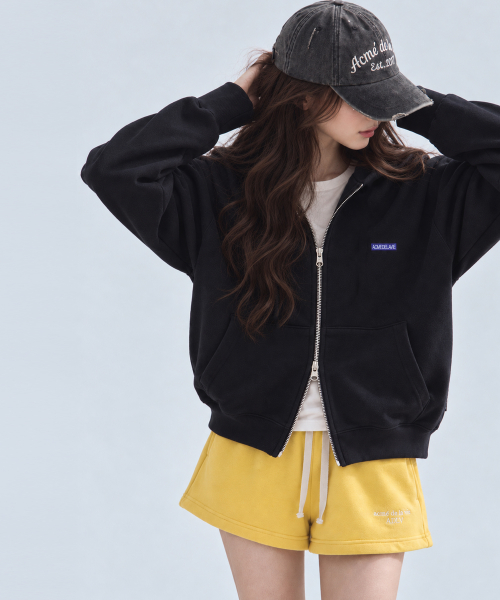 SMALL LOGO EMBROIDERY HOODIE ZIP UP