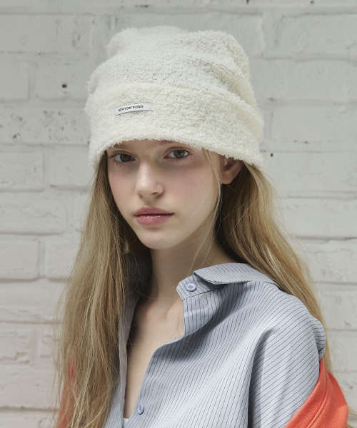 Cozy FLUFFY Knit Beanie Hats_Ivory