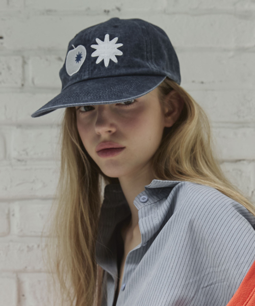 Apple Patch Logo Camp Cap Hats Navy