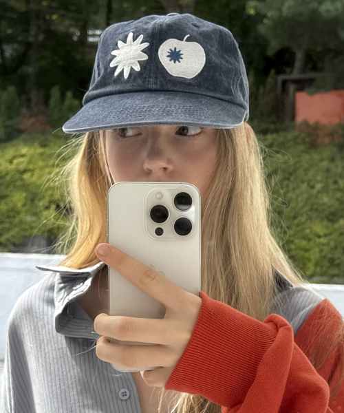 Apple Patch Logo Camp Cap Hats Navy