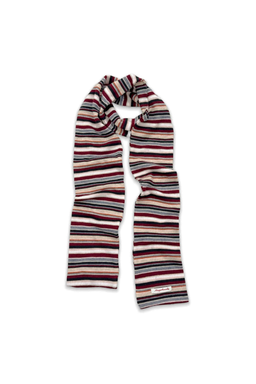 Multicolor Stripe Long Mufflers Scarf_Burgundy