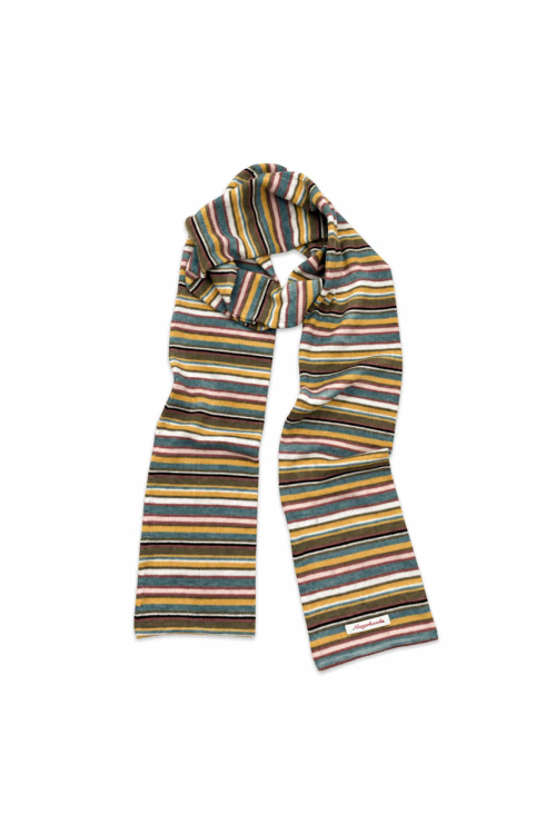 Multicolor Stripe Long Mufflers Scarf_Olive