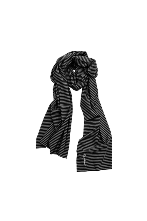 Micro Stripe Long Mufflers Scarf_Charcoal