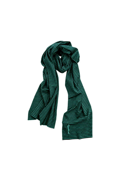 Micro Stripe Long Mufflers Scarf_Teal