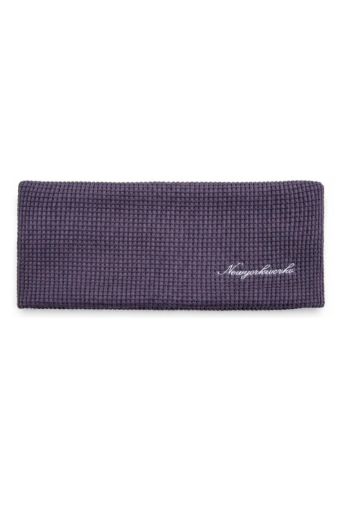 Waffle Knit Wide Hair Band Bandana_Purple