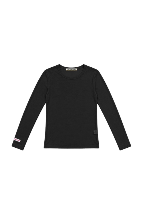 Sheer Layered Long-Sleeve T Shirt_Charcoal