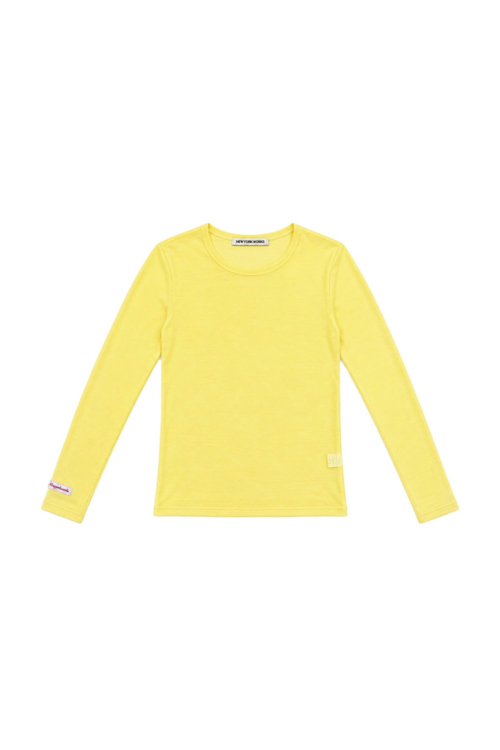 Sheer Layered Long Sleeve T Shirt_Lemon