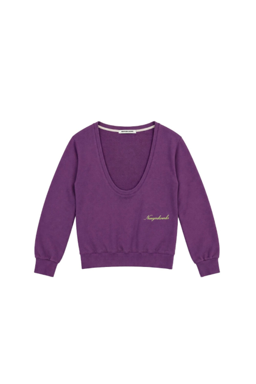 Wide U-Neck Sweat-Shirt_Purple