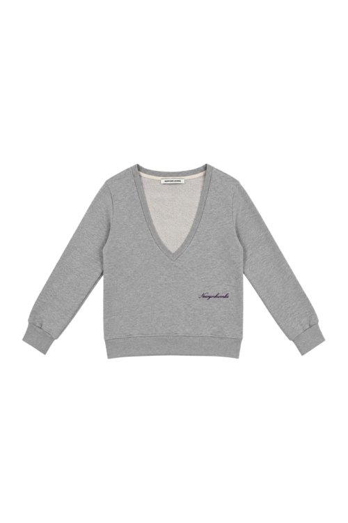 Deep Vneck Sweat-Shirt_Gray