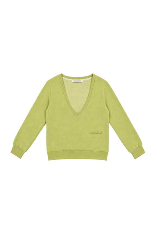 Deep Vneck Sweat-Shirt_Lime