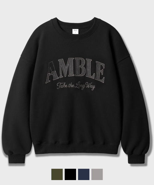 Amble Denim Patch Sweatshirts Black KJMT2723