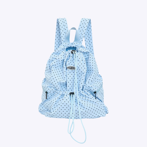 String Sky Blue Polka Dot Backpack