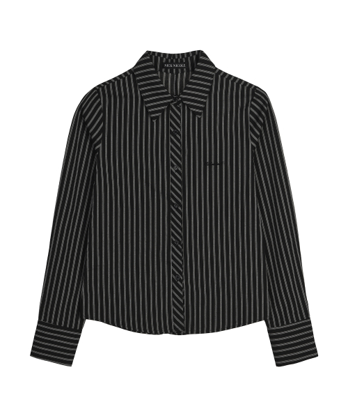 CONTRAST STRIPE SHIRT_BLACK