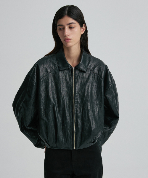 FAUX LEATHER BLOUSON JACKET