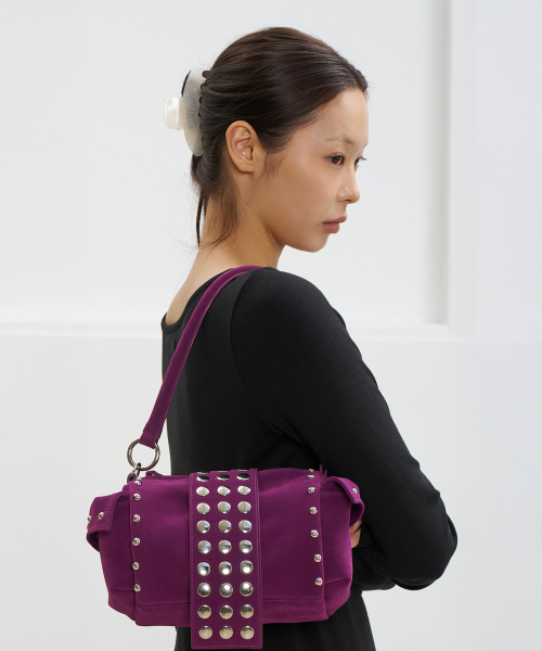 TWO-WAY STUD MINI BAG IN PURPLE
