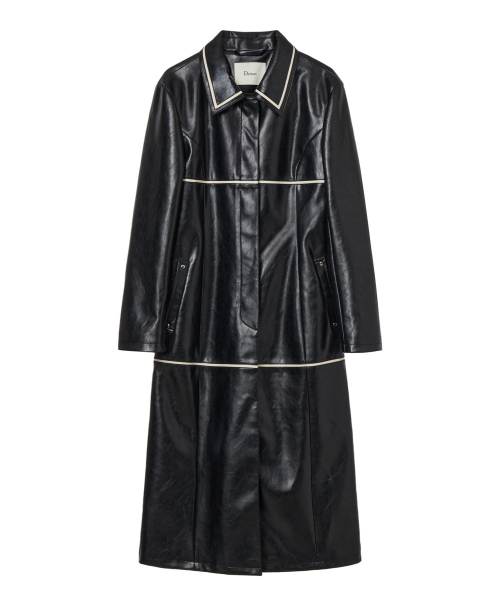 FAUX LEATHER CONTRAST JACKET IN BLACK