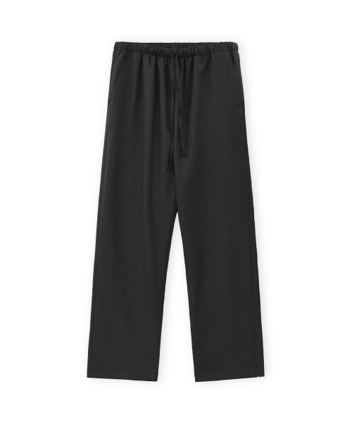Wool Easy Pants, Black Stripe