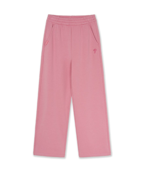Womens Varsity Vintage Hip Lettering Brushed Semi Wide Pants