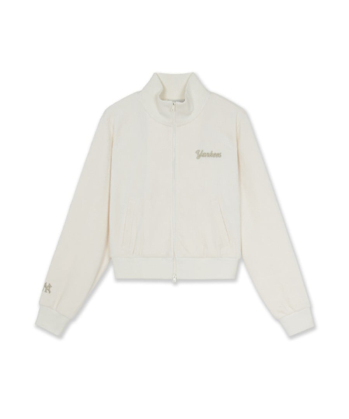 WomenS Varsity Small Cursive Velvet Track Top