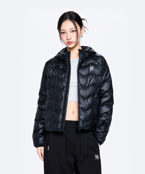 WomenS Gorpcore Wave Quilt Hood Light Down Jkt