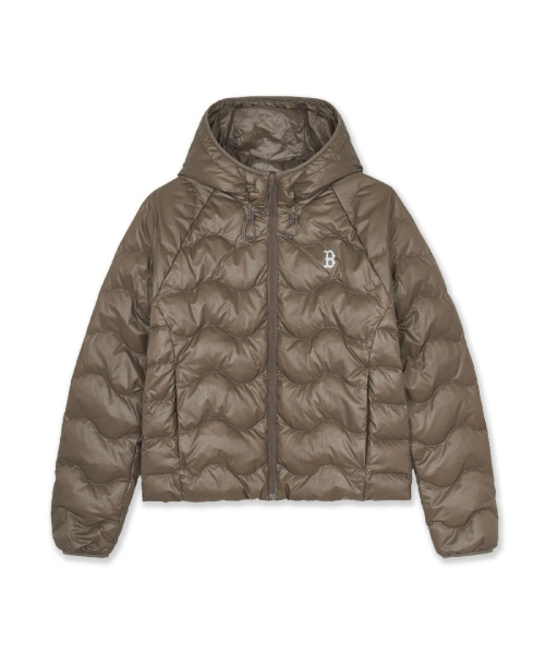 WomenS Gorpcore Wave Quilt Hood Light Down Jkt