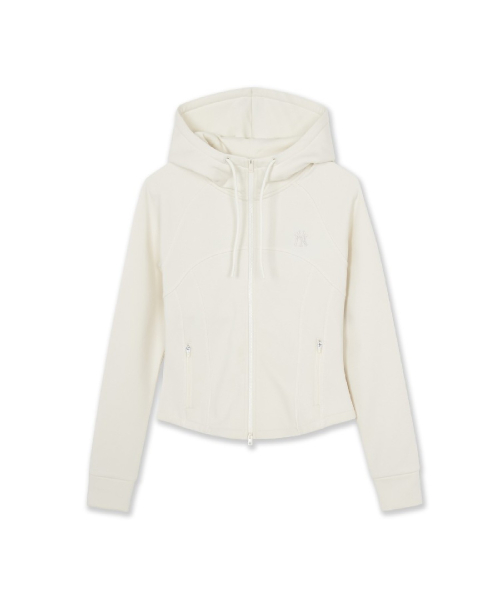 WomenS Basic Sportive Seam Hood Zip Up