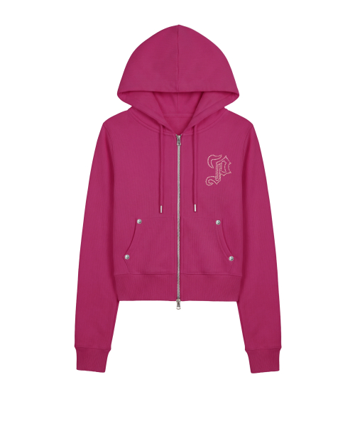 엠블럼 글리터 후드집업_핑크 Emblem Glitter Hood Zip-Up_Pink