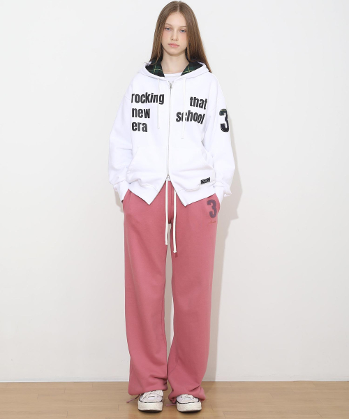 New School Hoodie Zip White