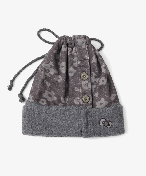 HELLO KITTY NECK WARMER BEANIE [BROWN]