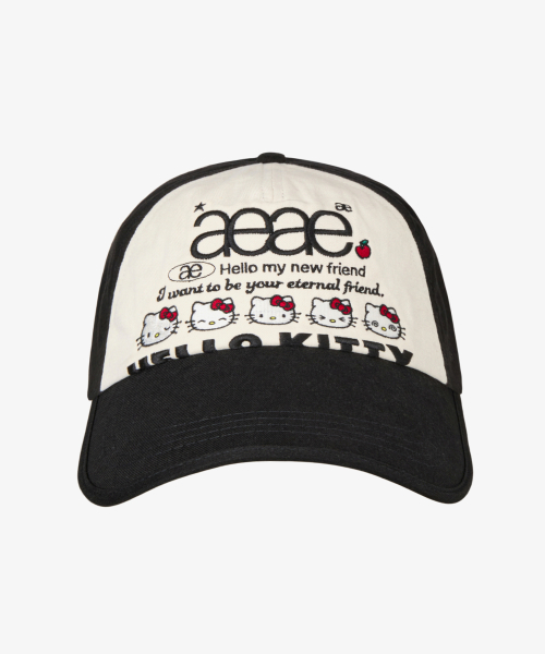 HELLO KITTY WEB LOGO 5 PANNEL CAP [BLACK/WHITE]