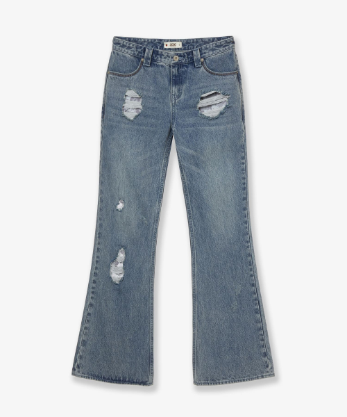 HELLO KITTY FLARE DENIM PANTS [BLUE]