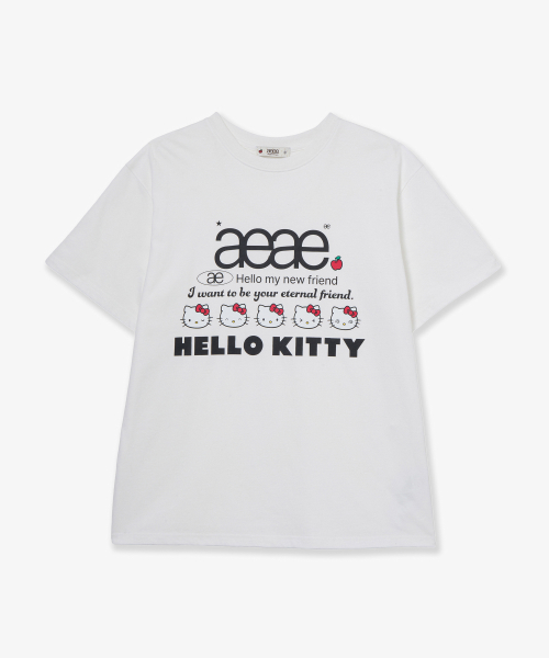 HELLO KITTY WEB LOGO T-SHIRTS [WHITE]