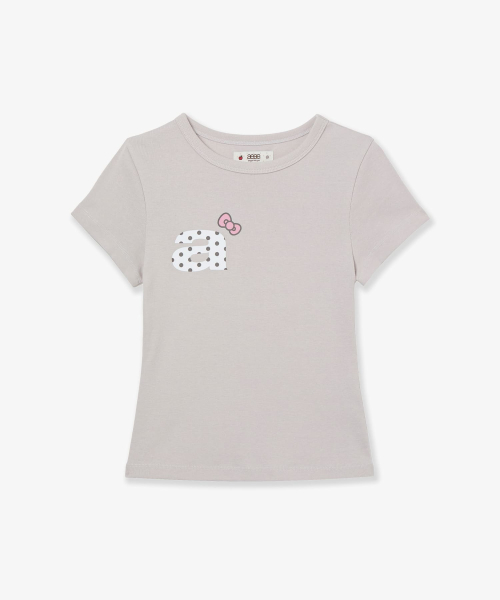 HELLO KITTY DOT SMALL LETTER TEE [ASH]