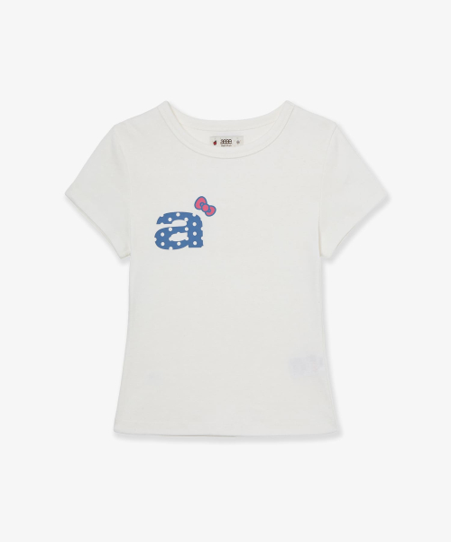 HELLO KITTY DOT SMALL LETTER TEE [WHITE]