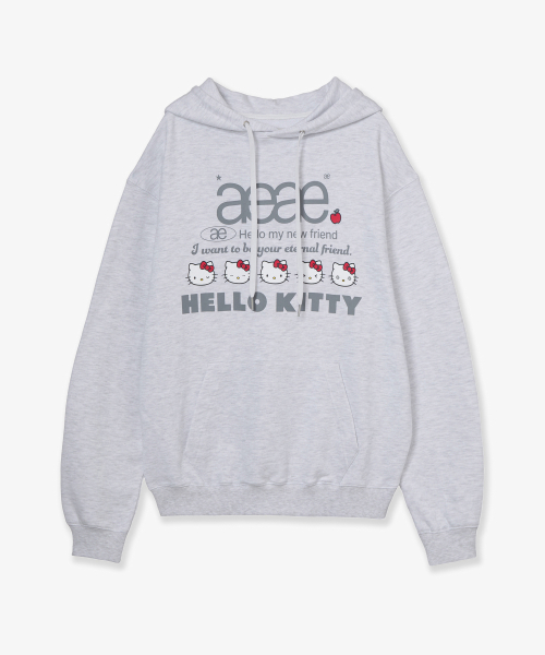 HELLO KITTY WEB LOGO HOODIE [LIGHT GREY]