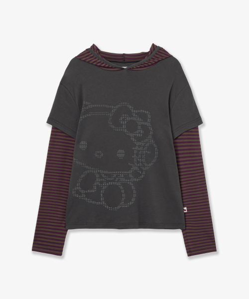 HELLO KITTY LAYERED HOODIE [PURPLE]