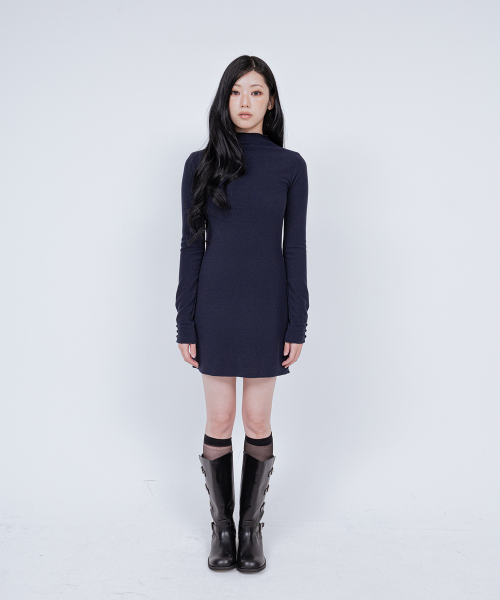 EVE LONG SLEEVE DRESS NAVY