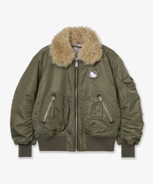 HELLO KITTY BOMBER JACKET [KHAKI]