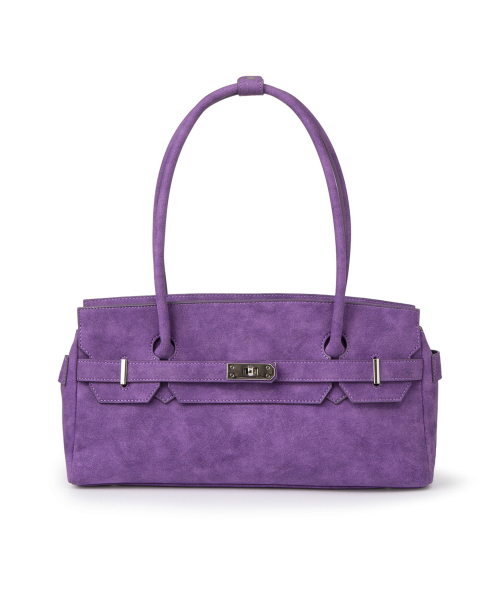 FAUX SUEDE TWO-WAY BAG IN PURPLE