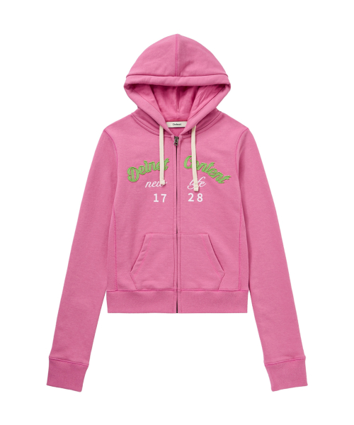 CONTENT SLIM HOOD ZIP - UP IN PINK