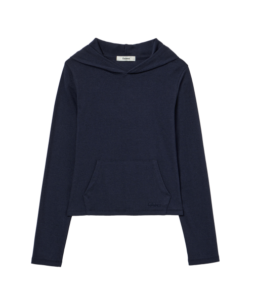 BASIC SLIM HOODIE IN NAVY