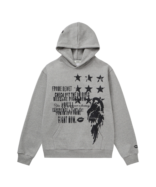 TURN ON YOUR PHONE SPRAY HOODIE IN MELANGE GREY