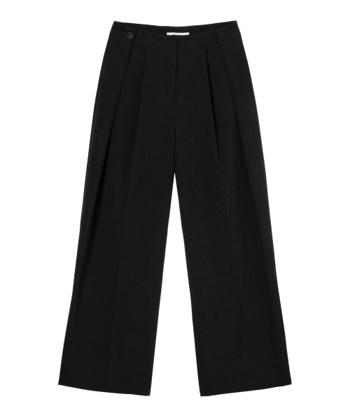 WRAP-FRONT TROUSERS IN BLACK