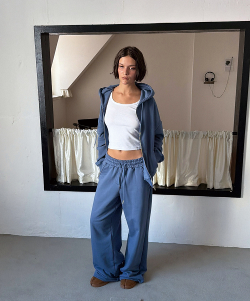 EASY HOOD ZIP-UP (VINTAGE BLUE)