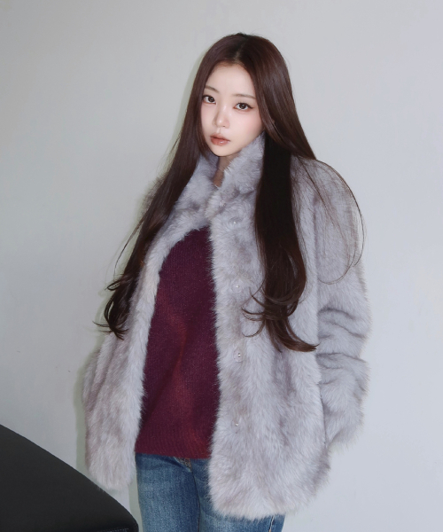 MIST TONE FUR JACKET (GREY)