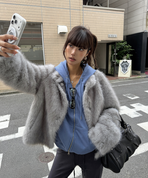 MIST TONE FUR JACKET (GREY)