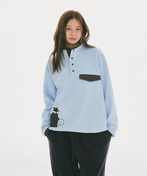 [MANGGEUREOJIN GOM] Fleece Half-Zip (Blue)_SPFZG4TU03